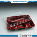 Embalaje de plástico para contenedores de comida para llevar de 4 compartimentos